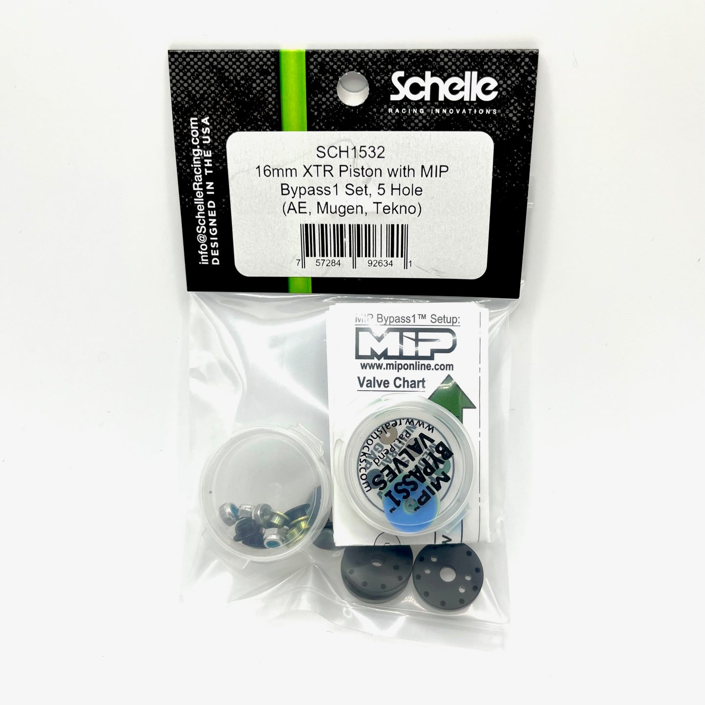 16mm XTR Piston with MIP Bypass1 Set, 5 Hole (AE Mugen)
