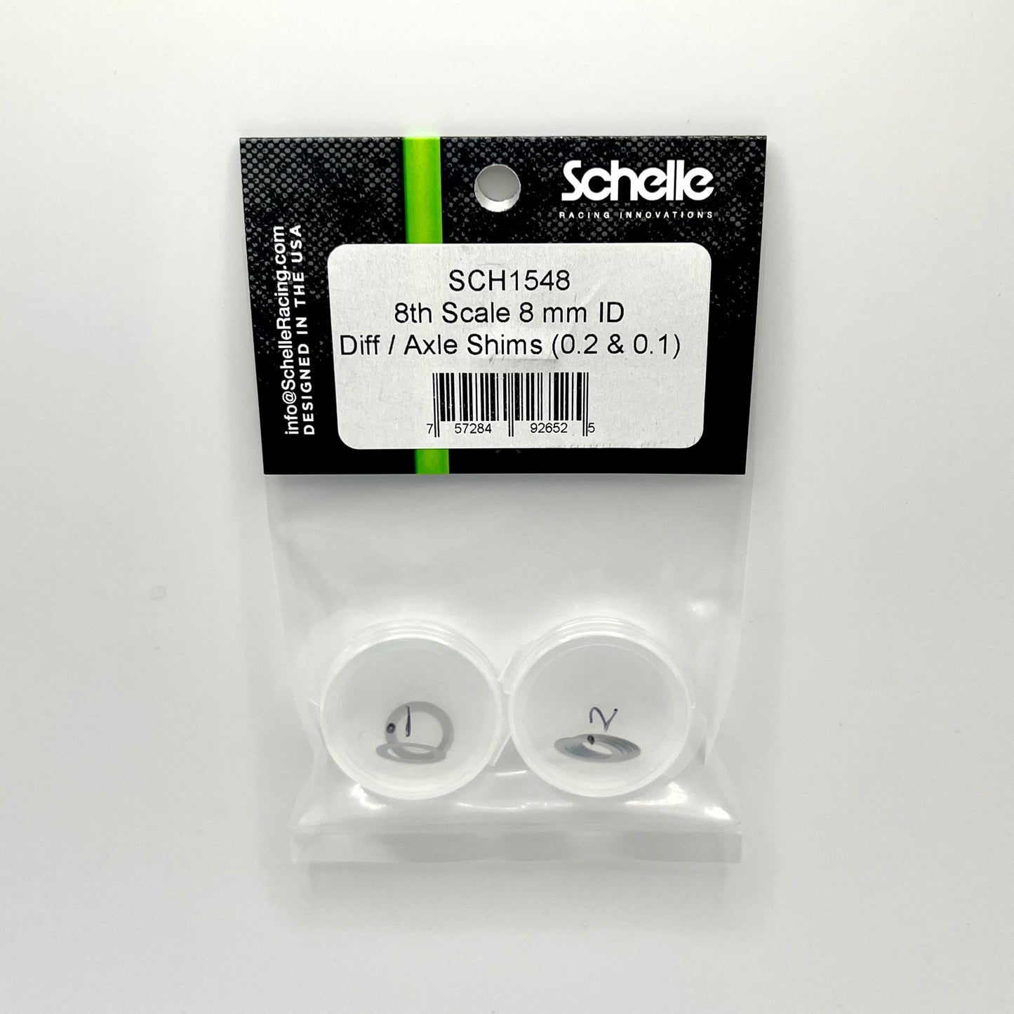 1/8th 8mm ID Diff and Axle Shims (0.2 and 0.1)