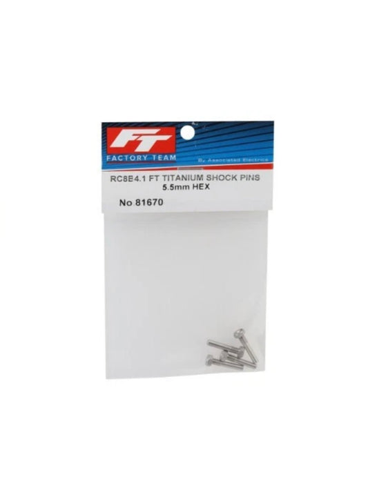 Team Associated RC8B4.1 FT Titanium Shock Pins (5.5mm Hex) (4)