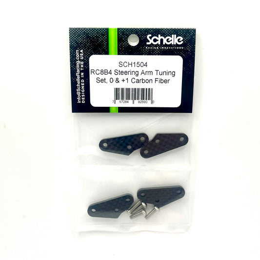 RC8B4 Steering Arm Tuning Set, 0 & +1 Carbon Fiber