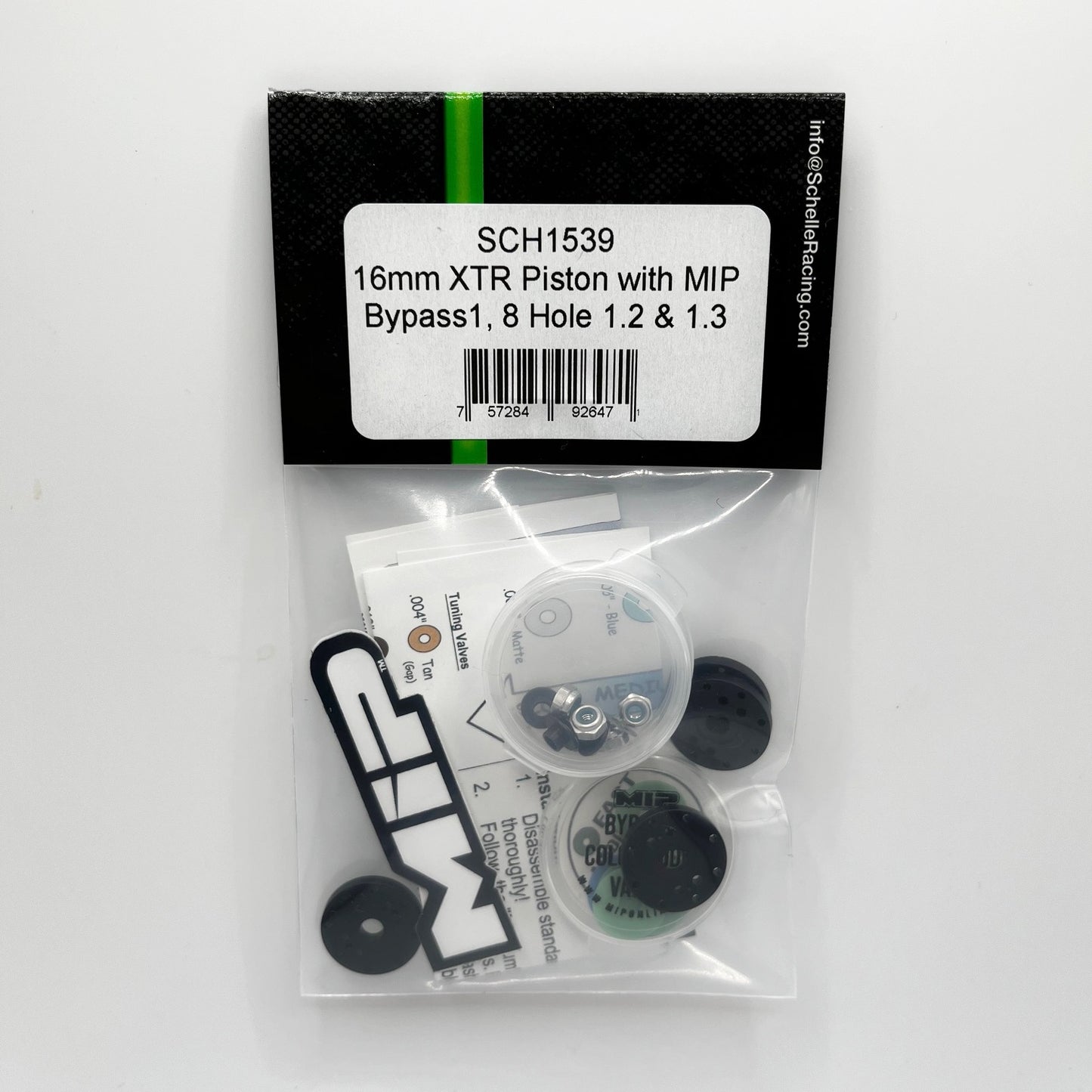 16mm XTR Piston with MIP Bypass1, 8 Hole 1.2 & 1.3